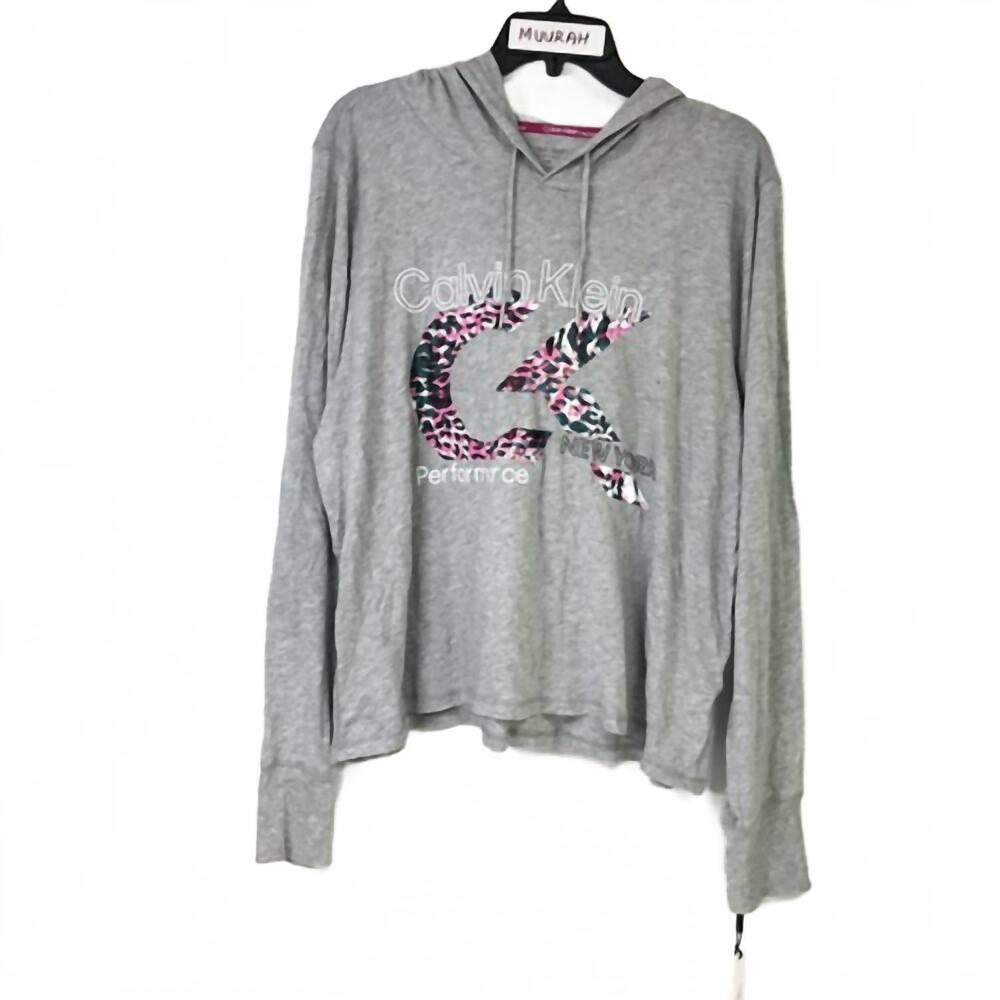 NEW CALVIN KLEIN women's long sleeve pullover in gray